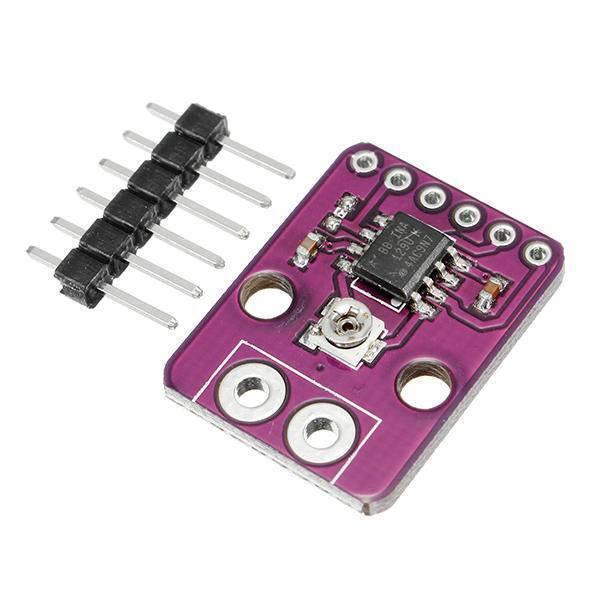 Cjmcu-29 INA129 High Precision Low Power Instrumentation Amplifier Module - a purple circuit board with an integrated chip, a potentiometer, and a separate six-pin header connector.