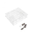 Clear Acrylic Case Shell Kit For Xh W1209 Digital Temperature Control Module - shown as a disassembled transparent housing with included screws, nuts, and small circular spacers.