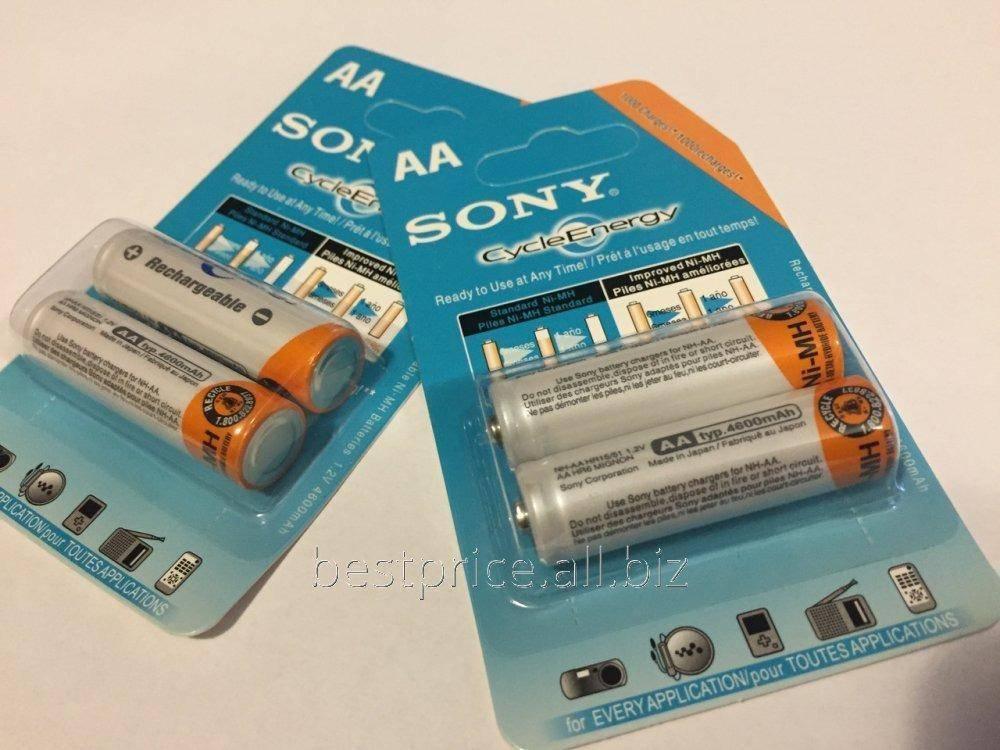 Clone 2 Pcs Sony Ni-MH AA 1.2V 500mAh To 1000mAh Rechargeable Battery - shown in two blue and orange retail blister packs containing two batteries each.