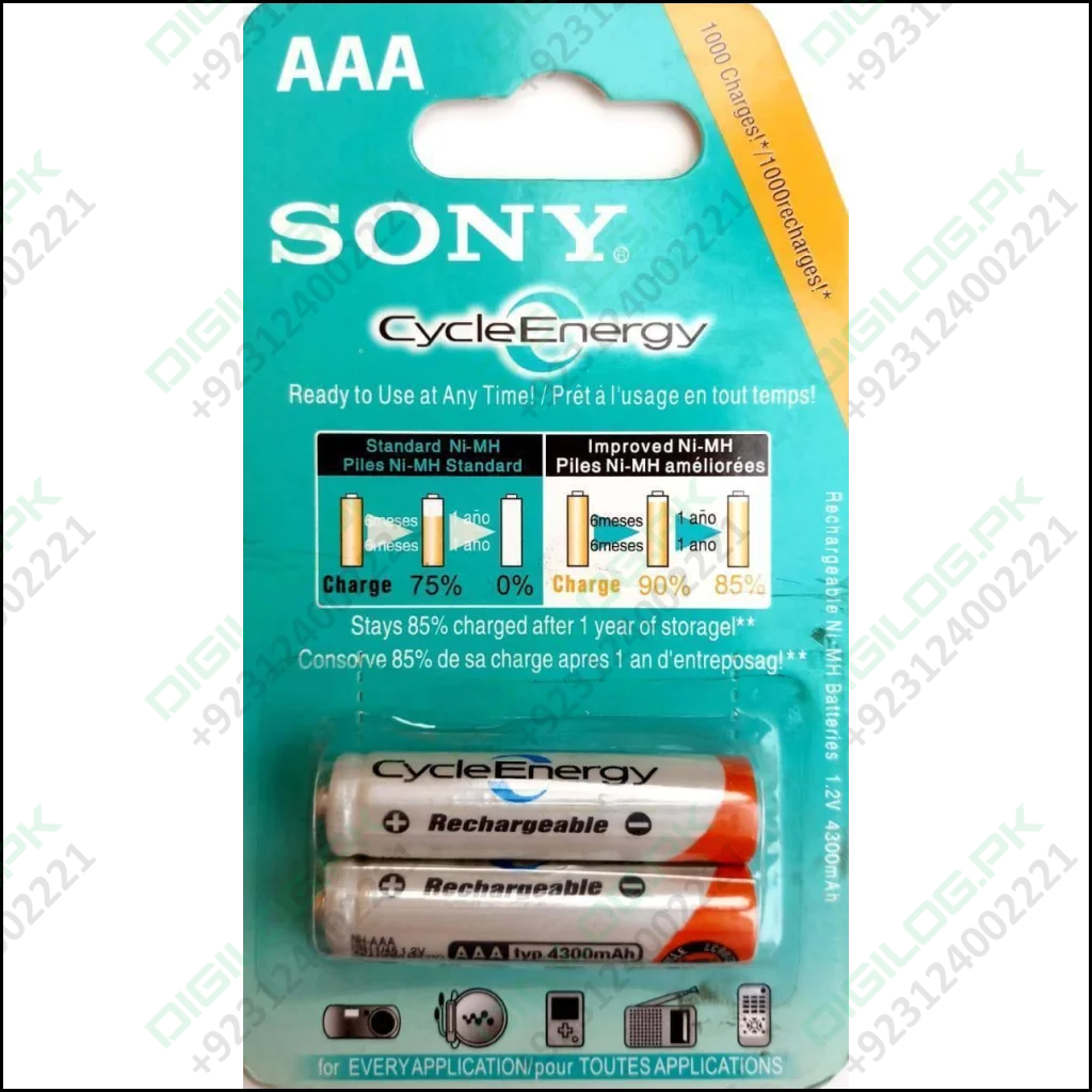 Clone 2pcs Aaa Rechargeable Cell 1.2v Sony Cycle Energy