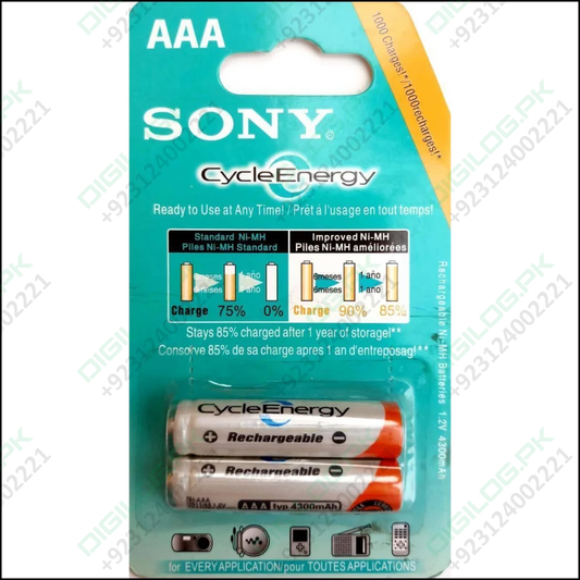 Clone 2pcs Aaa Rechargeable Cell 1.2v Sony Cycle Energy