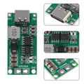 CN3303 4A 3S Type C 11.1V Step-Up Boost LiPo Polymer Li-ion Charger 12.6Vdc 18650 Lithium Battery - shown in full top view and two close-up detail shots of the USB-C port, integrated circuits, and battery terminals.