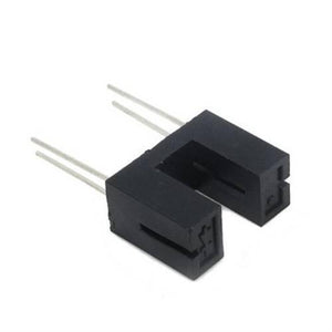CNA1015 Japan IR u Type Sensor IR Sensor Slot Sensor IR Cut Sensor Photo Interrupter - a black, U-shaped photo interrupter component featuring four metal connection pins extending from its side.