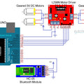 Components Of Making Bluetooth Controlled Robot Using Arduino Just component - an Arduino Uno, L298N motor driver, HC-05 module, and motors.