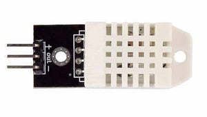Copy DHT22 Digital Temperature And Humidity Sensor Module - a white plastic sensor housing mounted on a black PCB with three output pins.