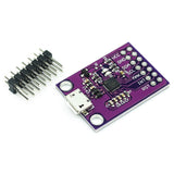 CP2112 Debug Board USB To Smbus I2c Communication Module Micro USB2.0 CP2112 Evaluation Debugging Board For USB Dongle Data Recording - a purple circuit board with a micro USB port and pin headers, accompanied by a separate row of header pins.