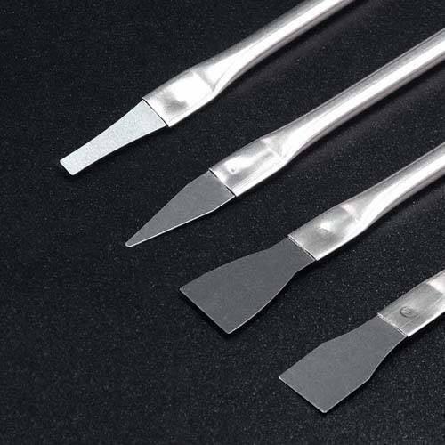 CPU Crowbar Set Stainless Steel Crowbars Mobile Phone Laptops LCD Mainboard Repair Tools For Iphone Ipad Electronics Fix Tool - four stainless steel repair tools with various flat and pointed blade tips arranged diagonally on a black textured surface.
