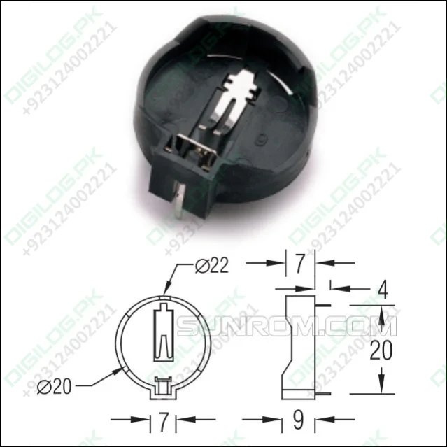 Cr2032 Coin Cell Battery Holder In Pakistan