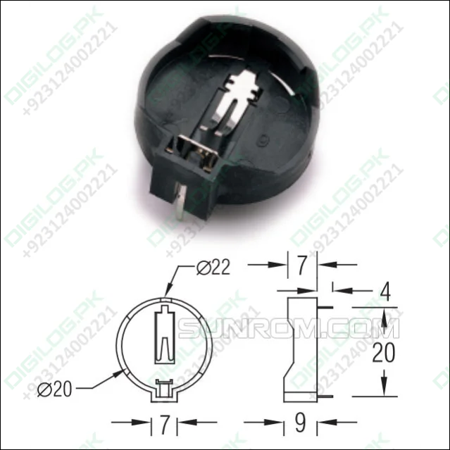 Cr2032 Coin Cell Battery Holder In Pakistan