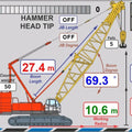Crane رافعة Sli Safe Load Indicator / Lmi Load Moment Indicator - crane boom length, working radius, load data, and boom angle.