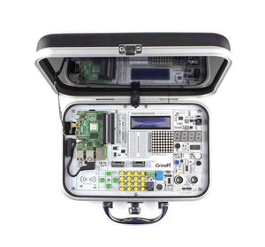 Crowpi Compact Raspberry Pi 4 4GB Educational Kit - a circuit board with buttons, LEDs, a display, and ports.