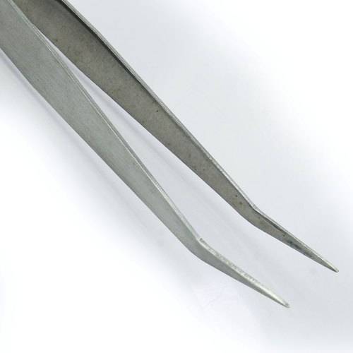 Curve Tip Dissecting Forceps Tweezers - shown in a close-up angle, featuring a pair of silver-toned metal tweezers with bent, pointed tips.