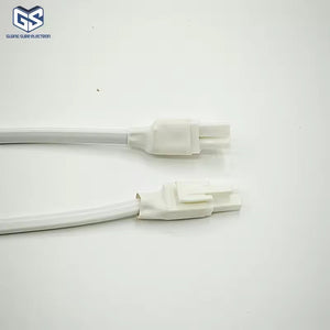 Customizable 300*400mm Bathroom Mirror Heating Pad Pet Electronic Defogger Film For Smart Mirror 220V Factory Direct - close-up of two white electrical power cables with plastic connectors attached to the heating film.