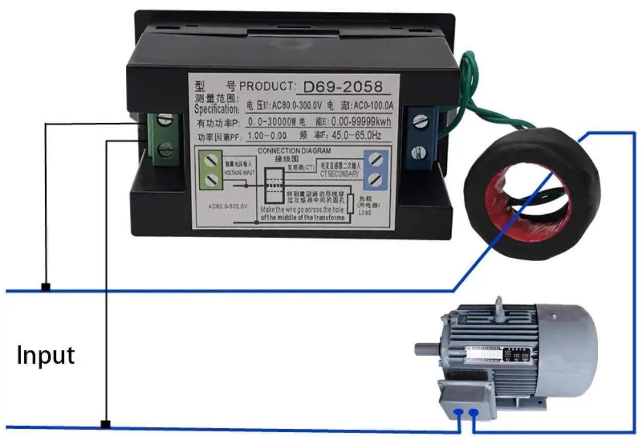 Multifunction Electric Energy Meter With Lcd Display D69