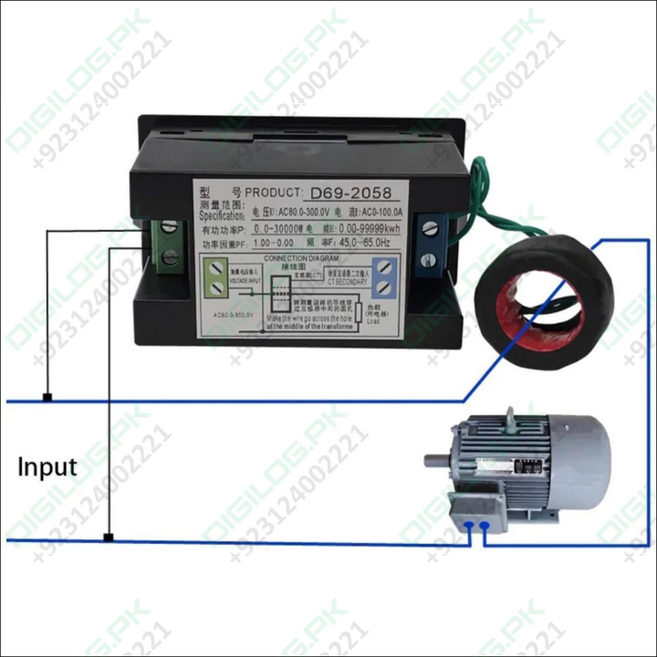 Multifunction Electric Energy Meter With Lcd Display D69