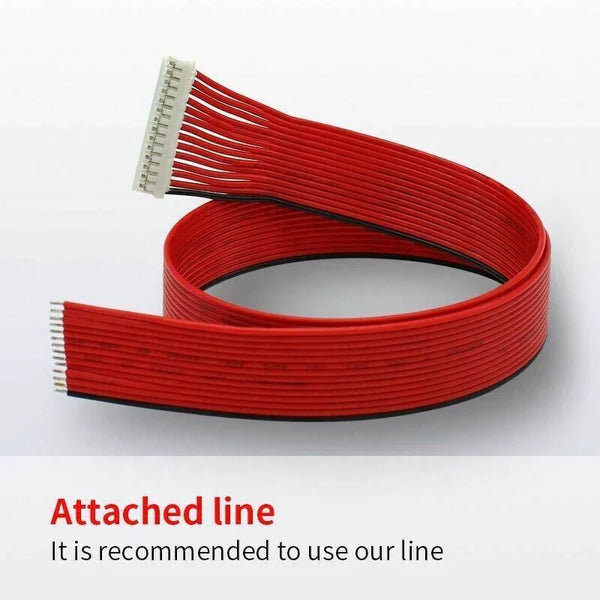 Daly BMS Li-ion 13S 48V 100A BMS Battery Management System For 18650 Battery Pack Balanced Charging Board - a long, flat red ribbon cable with a white multi-pin connector at one end.