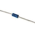 DB3 Diac - a small blue cylindrical electronic component with two long metal wire leads extending from opposite ends.