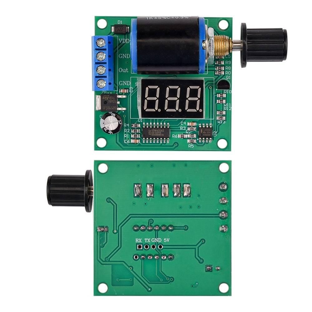 DC 12V 24V 4-20mA Signal Generator Module Digital LED Display For Signal Sources Valve Adjustment Analog Transmitter - top and bottom views of the green circuit board with a digital display, rotary knob, and terminal block.