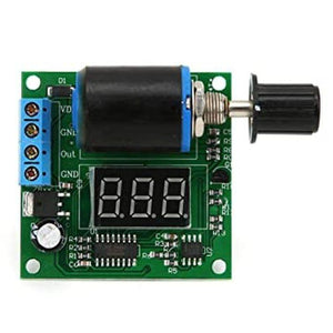DC 12V 24V 4-20mA Signal Generator Module Digital LED Display For Signal Sources Valve Adjustment Analog Transmitter - a green circuit board with a blue terminal block, a black rotary knob, and a blank three-digit LED display.