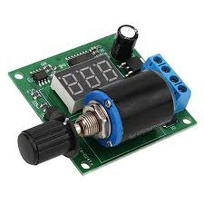 DC 12V 24V 4-20mA Signal Generator Module Digital LED Display For Signal Sources Valve Adjustment Analog Transmitter - a green circuit board, a three-digit LED display, a black rotary knob, and a blue terminal block.