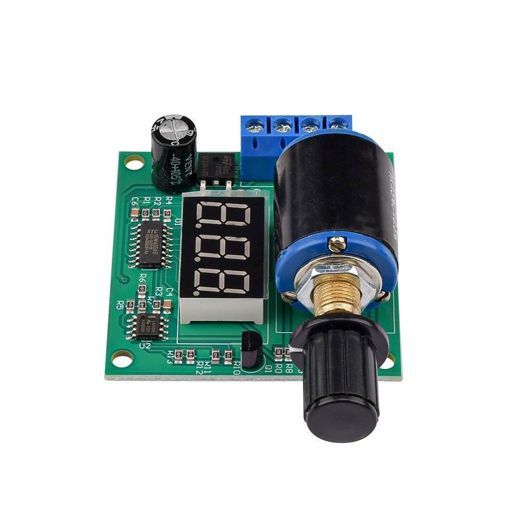 DC 12V 24V 4-20mA Signal Generator Module Digital LED Display For Signal Sources Valve Adjustment Analog Transmitter - a green circuit board with a three-digit LED display, a black rotary knob, and a blue terminal block.
