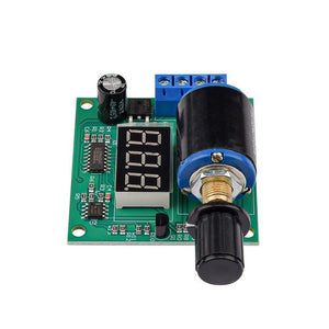DC 12V 24V 4-20mA Signal Generator Module Digital LED Display For Signal Sources Valve Adjustment Analog Transmitter - a green circuit board with a three-digit LED display, a black rotary knob, and a blue terminal block.