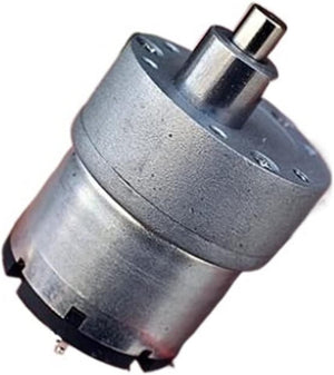 DC 12V 420 RPM With Metal Gears Small Motor - a silver cylindrical motor with a metallic gear housing and a protruding output shaft.