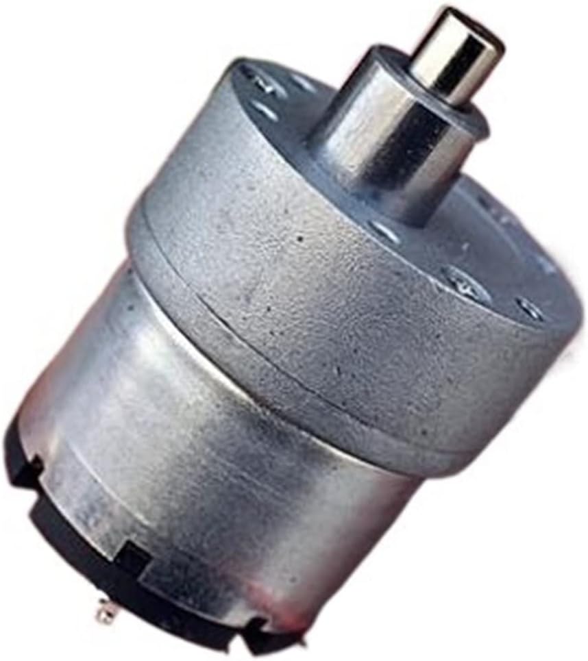 DC 12V 420 RPM With Metal Gears Small Motor - a silver cylindrical motor with a metallic gear housing and a protruding output shaft.