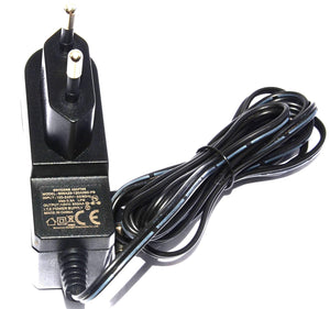 DC 12V 500mA Power Adaptor - a black wall-plug switching adapter with a long coiled power cable and a two-pin European-style plug.