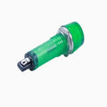 DC 12V Recessed Green Pilot Light Signal Indicator Lamp - shown as a cylindrical green plastic component with a metal nut and two electrical terminals.