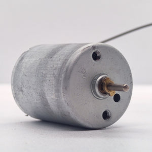 DC 2V To 24V 5100 RPM High Torque Mini Micro Motor DC Motor - a cylindrical silver metal DC motor featuring a central rotating shaft and two threaded mounting holes.