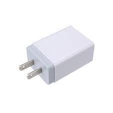 DC 5V 2A Or 2.5A Or 3A 100-240VAC - a white, rectangular power adapter with a two-prong plug extending from one side.