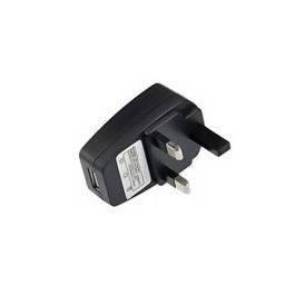 DC 5V 2A Or 2.5A Or 3A 100-240VAC - shown as a black, three-pin UK-style wall plug with a single USB port on the side.