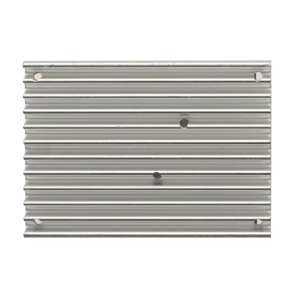 DC 6-60V 400W BLDC Three Phase DC Brushless Motor Controller PWM Hall Motor Control Driver Board 12V 24V 48V - the silver-coloured, rectangular, ribbed aluminium heatsink with four mounting holes.