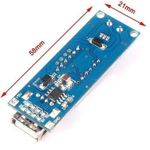 DC To DC 2A USB Charger 4.5-40V To 5V Step-down Buck Converter Voltmeter Module - shown as a blue rectangular circuit board with a USB port and dimensions.