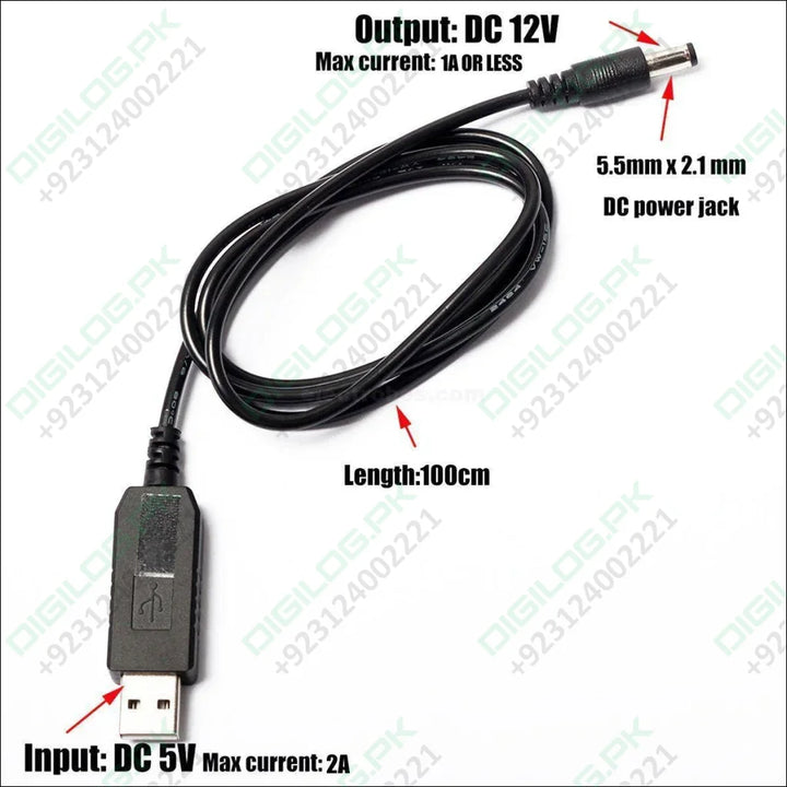 5V DC To 12V DC USB Power Cable Data Adapter Charger Plug Boost Converter Price in Pakistan