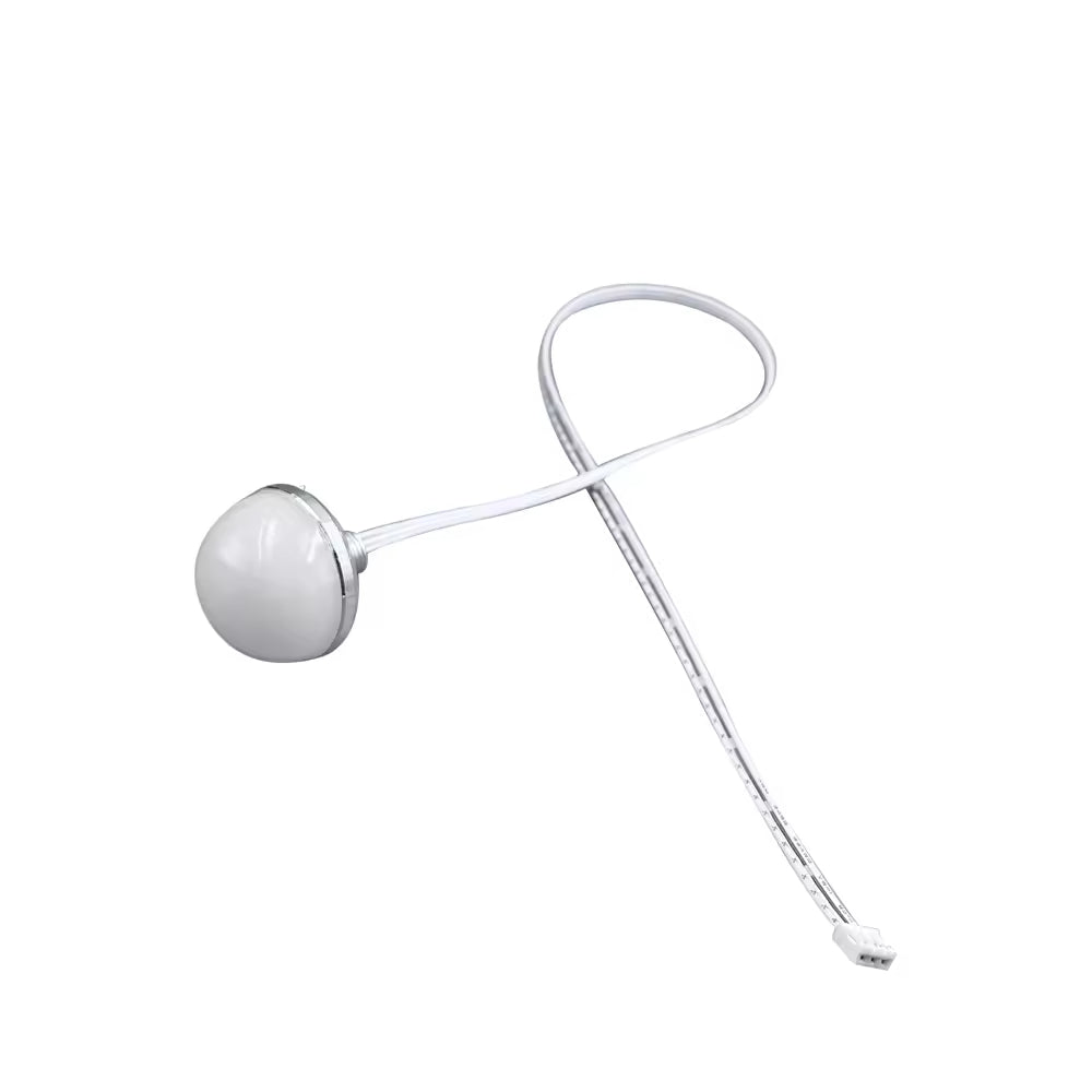 DC12V Series Hollywood Mirror Inductive Switches Dimmable LED Bulb In One Or Three Colors - a white dome-shaped light attached to a thin wire with a white connector.