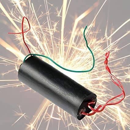 Dc3v- 6V To 400kV Boost Step-up Module High-voltage Generator Arc Ignition Coil - a black cylindrical module with two green and two red wires attached.