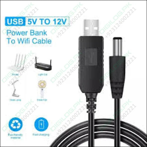 5V DC To 12V DC USB Power Cable Data Adapter Charger Plug Boost Converter Price in Pakistan