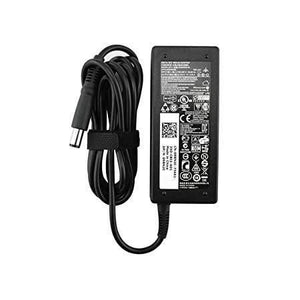 Dell 90W 19.5V 4.62A 7.4*5.0mm Laptop Replacement AC Adapter Charger - a black power brick with a coiled charging cable and a barrel connector.