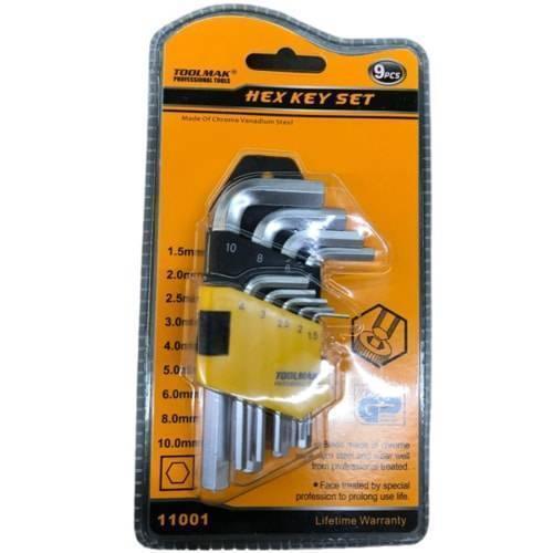 Dell 9pcs Hexagon Wrenches Allen Hex l Key Set - in original orange and black retail blister packaging showing the set of nine metal keys.