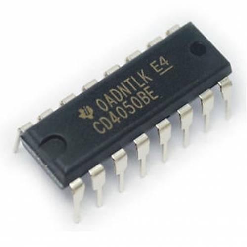 Dell CD4050BE Non Inverting Buffer IC - a black 16-pin dual in-line package integrated circuit with silver pins, shown against a white background.