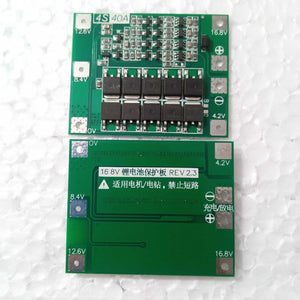 Dell Hw-296 4s 40A Enhance Li-ion Lithium Battery Protection Board - shown as two green circuit boards with labeled voltage connection points and MOSFETs.