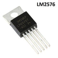 Dell LM2576 Adjuatable Switching Regulator IC - a black, five-pin electronic component with a metal mounting tab and printed text on its top surface.