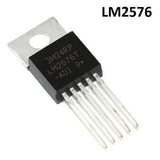 Dell LM2576 Adjuatable Switching Regulator IC - a black, five-pin electronic component with a metal mounting tab and printed text on its top surface.