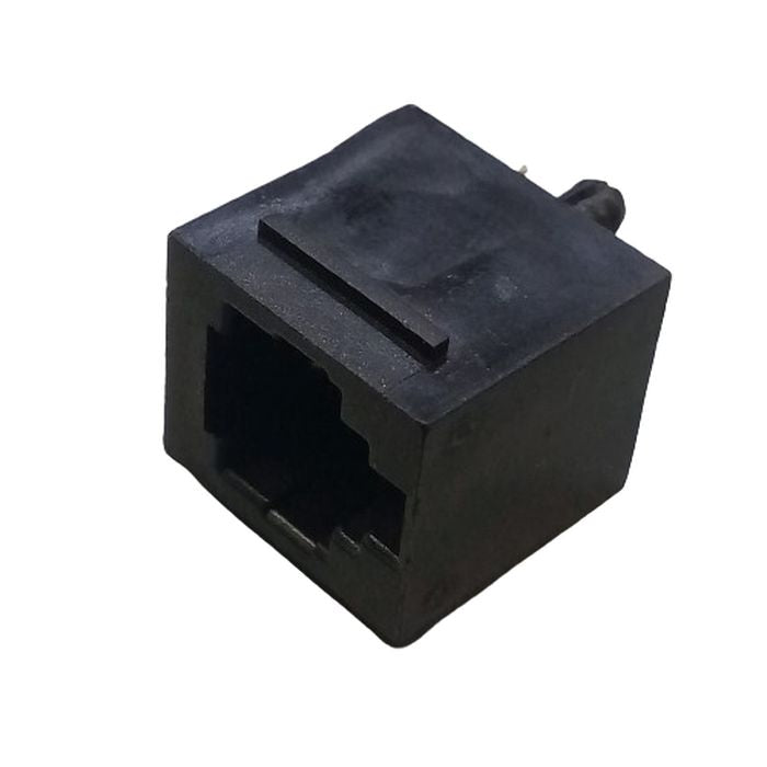 Dell PCB Mount RJ11 6 Pin Connector - shown as a single black plastic modular jack with a rectangular housing and a rear mounting pin.