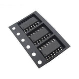 Dell TL074C SMD - shown as three black integrated circuit chips with metal pins arranged in a black plastic carrier tape.