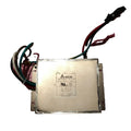 Delta 50TYSW11 440V 3-Phase 50A EMI Line Filter (Used Condition) - a silver rectangular metal unit with attached multi-coloured electrical wires and a black connector.