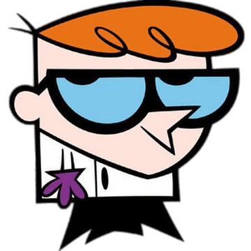 Dexter Kit - represented by a cartoon illustration of a boy with orange hair, large blue glasses, and a white lab coat with a purple glove.
