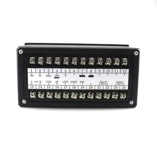 Digital Automatic Thermostat Controller Xm 18 Temperature Humidity Controlling Machine For Small Eggs Incubator - a black rectangular terminal block with 24 numbered screw-down wire connectors and a printed label.